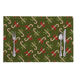 Xmas Candy Cane Pattern Print Placemat