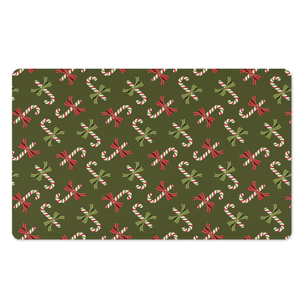 Xmas Candy Cane Pattern Print Polyester Doormat