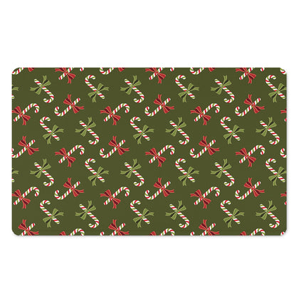 Xmas Candy Cane Pattern Print Polyester Doormat