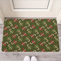 Xmas Candy Cane Pattern Print Rubber Doormat
