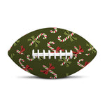 Xmas Candy Cane Pattern Print Rugby Ball