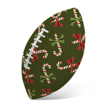 Xmas Candy Cane Pattern Print Rugby Ball