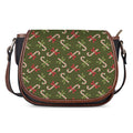 Xmas Candy Cane Pattern Print Saddle Bag