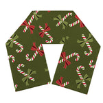 Xmas Candy Cane Pattern Print Scarf