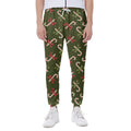Xmas Candy Cane Pattern Print Joggers