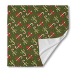 Xmas Candy Cane Pattern Print Silk Bandana