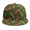 Xmas Candy Cane Pattern Print Snapback Cap