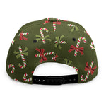 Xmas Candy Cane Pattern Print Snapback Cap