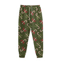 Xmas Candy Cane Pattern Print Sweatpants
