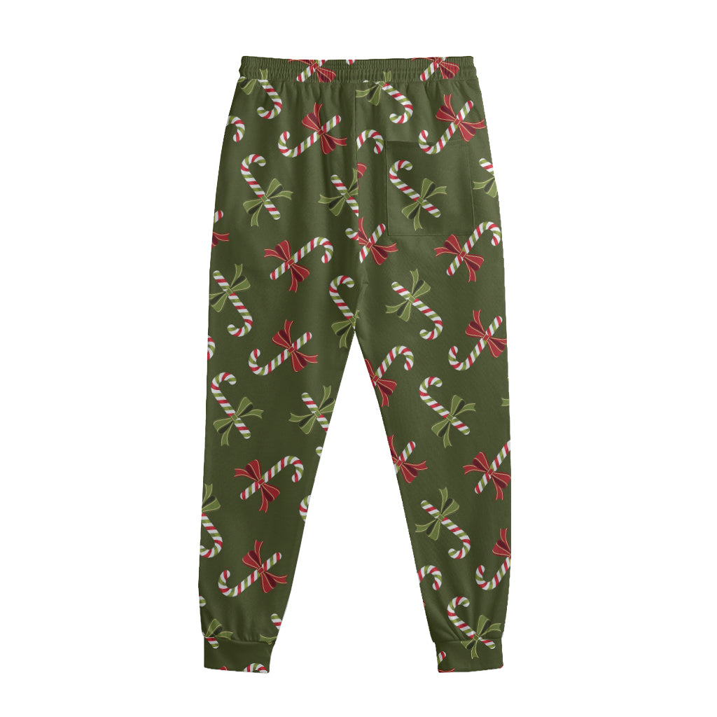 Xmas Candy Cane Pattern Print Sweatpants