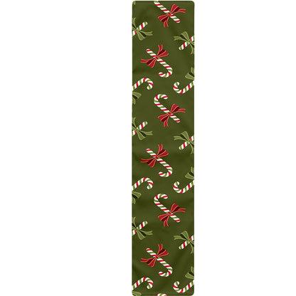 Xmas Candy Cane Pattern Print Table Runner
