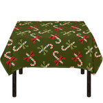 Xmas Candy Cane Pattern Print Tablecloth
