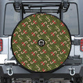 Xmas Candy Cane Pattern Print Tire Cover With Camera Hole
