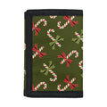 Xmas Candy Cane Pattern Print Trifold Wallet