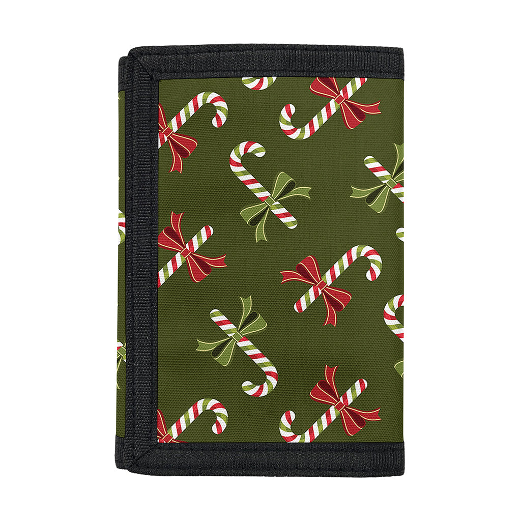 Xmas Candy Cane Pattern Print Trifold Wallet