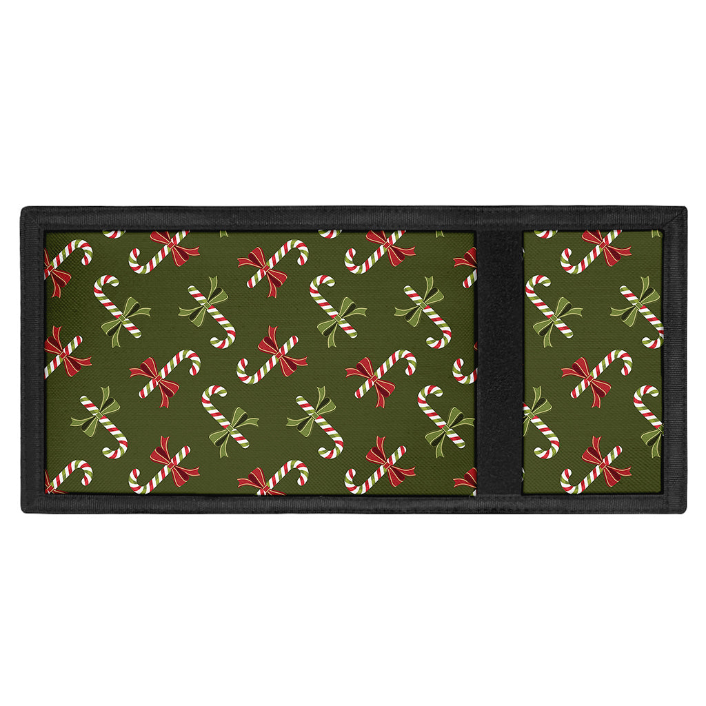 Xmas Candy Cane Pattern Print Trifold Wallet