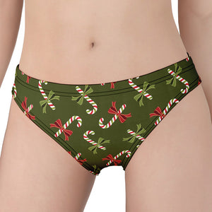 Xmas Candy Cane Pattern Print Women's Panties