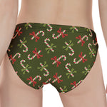 Xmas Candy Cane Pattern Print Women's Panties