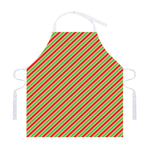 Xmas Candy Cane Stripes Print Adjustable Apron