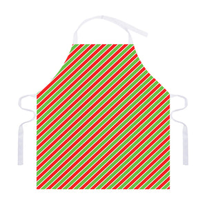 Xmas Candy Cane Stripes Print Adjustable Apron