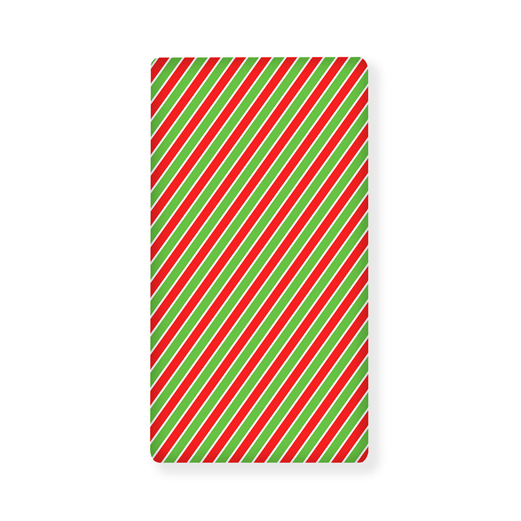 Xmas Candy Cane Stripes Print Baby Crib Sheet