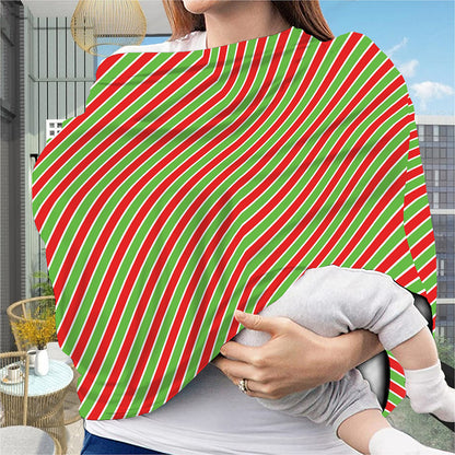 Xmas Candy Cane Stripes Print Baby Seat Cover