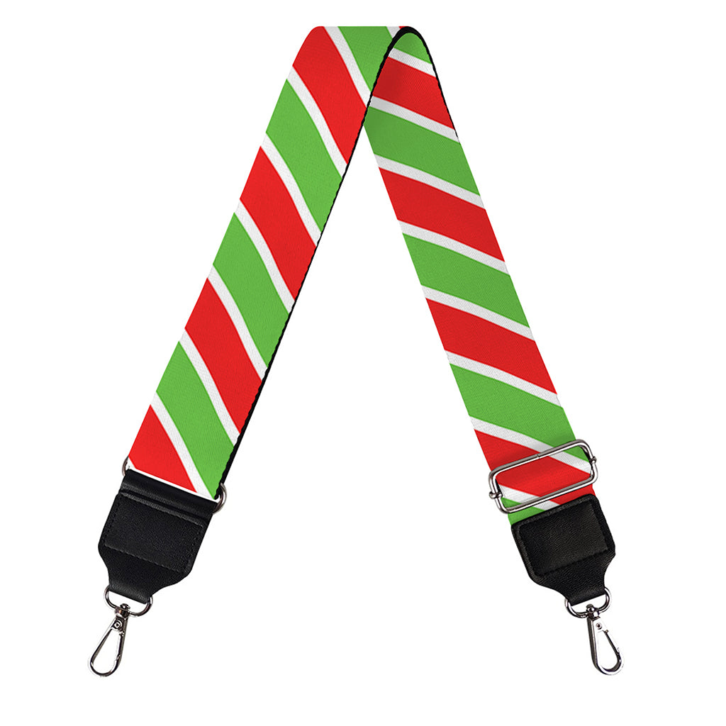Xmas Candy Cane Stripes Print Bag Strap