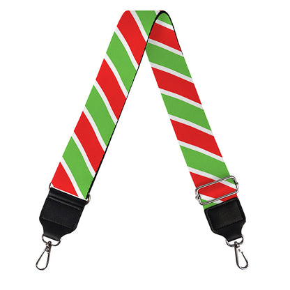Xmas Candy Cane Stripes Print Bag Strap