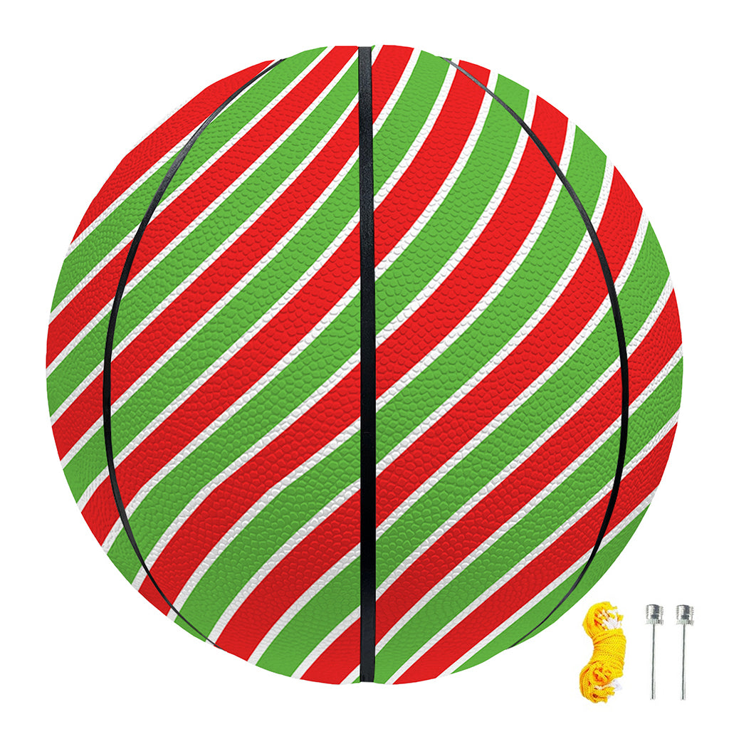Xmas Candy Cane Stripes Print Basketball