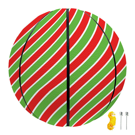 Xmas Candy Cane Stripes Print Basketball