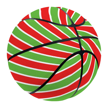 Xmas Candy Cane Stripes Print Basketball