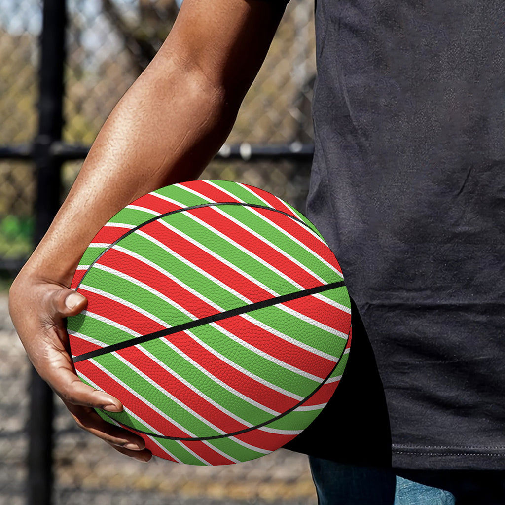 Xmas Candy Cane Stripes Print Basketball