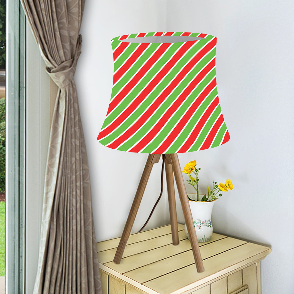 Xmas Candy Cane Stripes Print Bell Lamp Shade