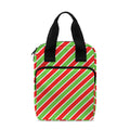 Xmas Candy Cane Stripes Print Bible Tote Bag