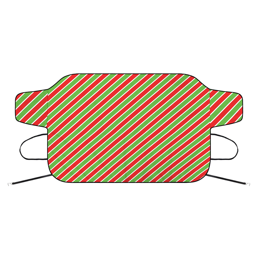 Xmas Candy Cane Stripes Print Car Windshield Snow Cover