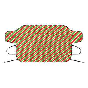 Xmas Candy Cane Stripes Print Car Windshield Snow Cover