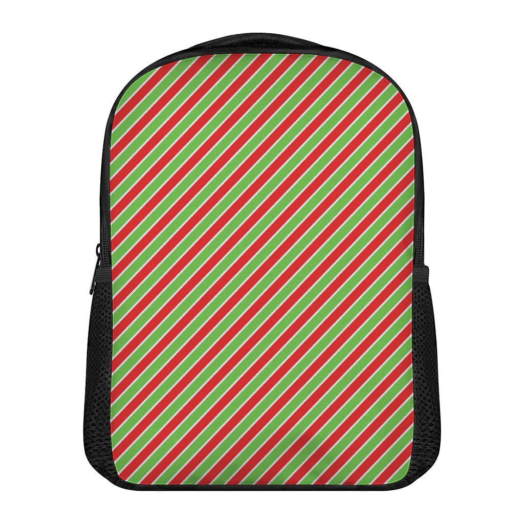 Xmas Candy Cane Stripes Print Casual Backpack