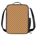 Xmas Candy Cane Stripes Print Crossbody Lunch Bag
