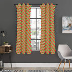 Xmas Candy Cane Stripes Print Curtain