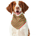 Xmas Candy Cane Stripes Print Dog Bandana