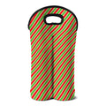 Xmas Candy Cane Stripes Print Double Neoprene Wine Tote