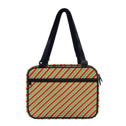 Xmas Candy Cane Stripes Print Double Strap Bible Bag