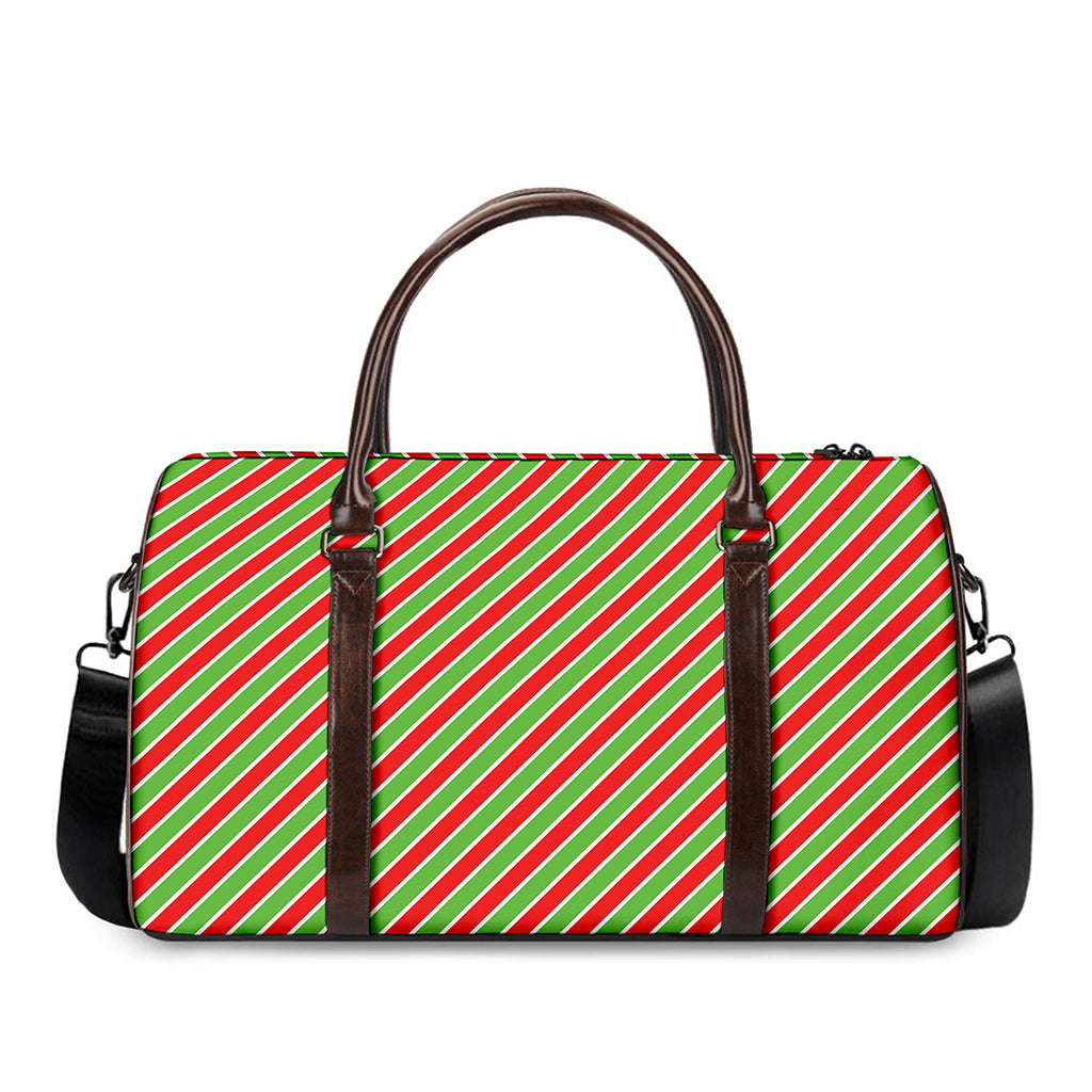Xmas Candy Cane Stripes Print Duffle Bag