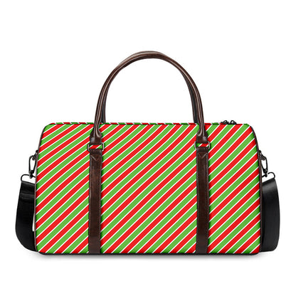 Xmas Candy Cane Stripes Print Duffle Bag