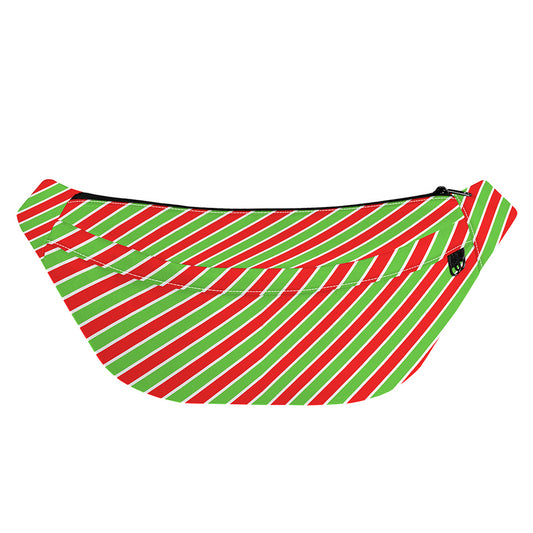 Xmas Candy Cane Stripes Print Fanny Pack