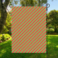 Xmas Candy Cane Stripes Print Garden Flag