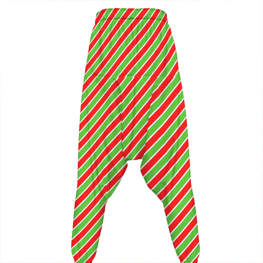 Xmas Candy Cane Stripes Print Hammer Pants