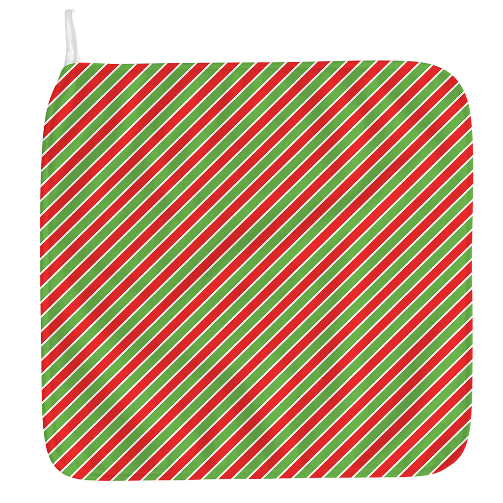 Xmas Candy Cane Stripes Print Hand Towel