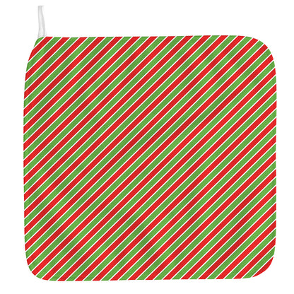 Xmas Candy Cane Stripes Print Hand Towel
