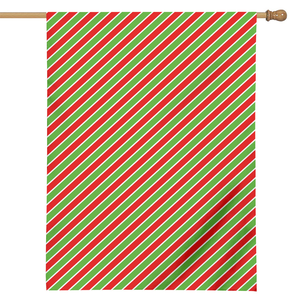 Xmas Candy Cane Stripes Print House Flag